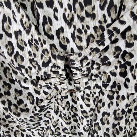 Tahari Womens Blouse Medium Office Siren Surplice Neckline Gold Buckle Slimming - Picture 3 of 13